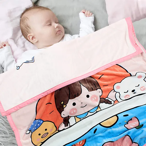 Mom Care Light Pink Fleece Winter Blanket For Newborn Baby Soft