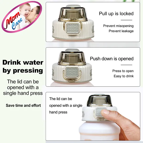 Yellow_Kids_Water_Bottle_For_School_Classes_Button_Sipper_And_Straw_Anti_Leak_Double_Lock_Measuring_Scale_Plastic_Lightweight_800Ml