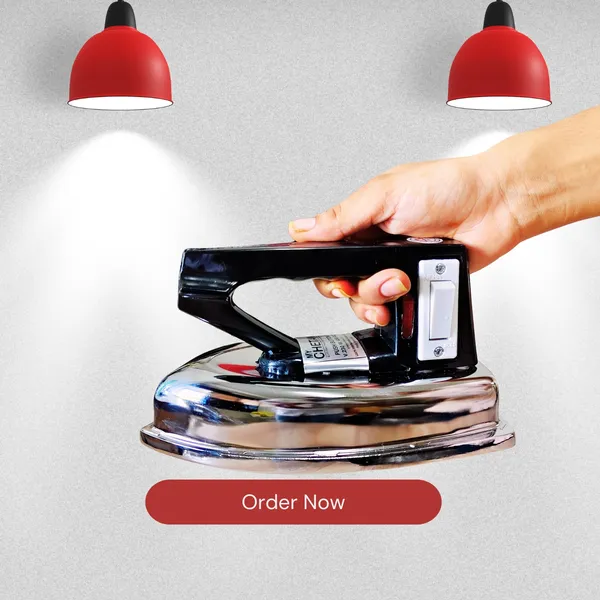 MyChetan_2KG_Heavy_Weight_Manual_Electric_Dry_Iron_|_Side_Switch_Control_|_Stainless_Steel_Sole_Plate_|_Powerful_Press_for_Home_&_Laundry_Use