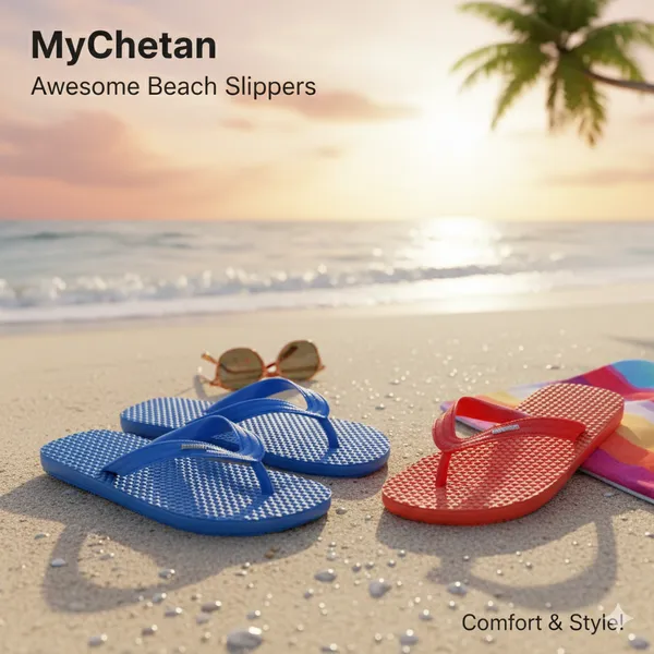 MyChetan_Health_Rubber_Slippers_for_Men_–_Combo_Pack_of_2_(Red_&_Blue)_|_Comfortable_Daily_Wear_Slippers