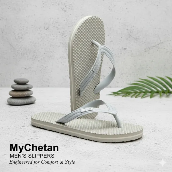 MyChetan_Men’s_Health_Slippers_Grey|_Premium_Rubber_Comfort_Slippers_|_Anti-Skid,_Lightweight_&_Durable_Daily_Wear