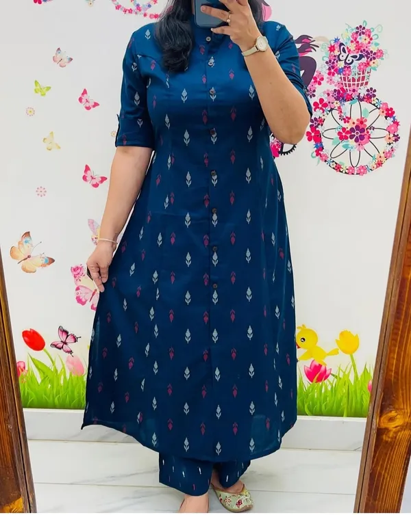 Blue_Women's_Cotton_Sanganer_Floral_Print_Co-Ords_Set