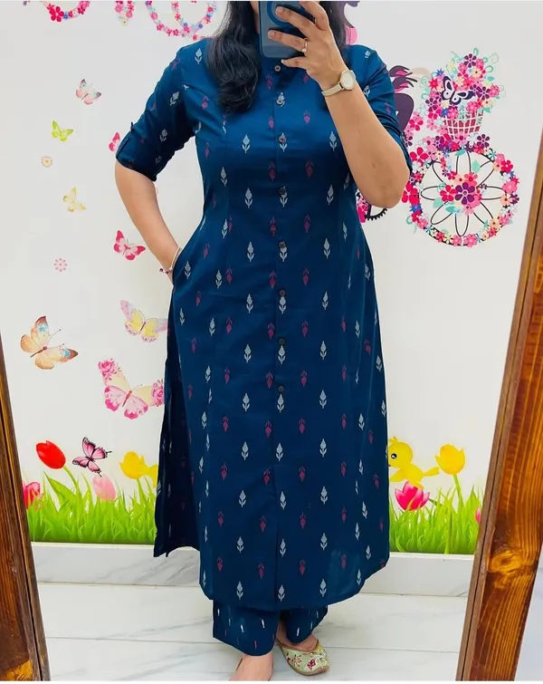 Blue_Women's_Cotton_Sanganer_Floral_Print_Co-Ords_Set