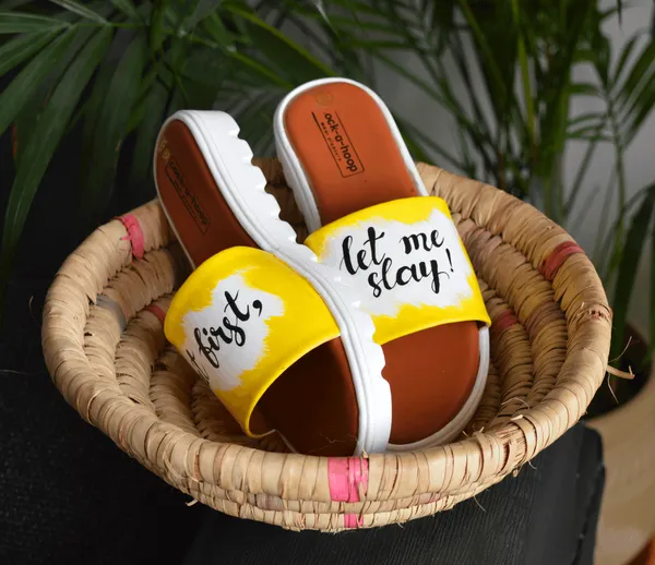 Yellow_Handprinted_Casual_Sliders_For_Women_&_Girls_|_Cloth_Water_Resistant_Paint__(Slay)