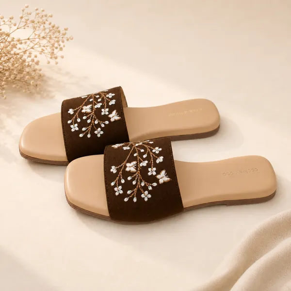 Butterflies_Embroidered_Brown_&_Beige_Sliders