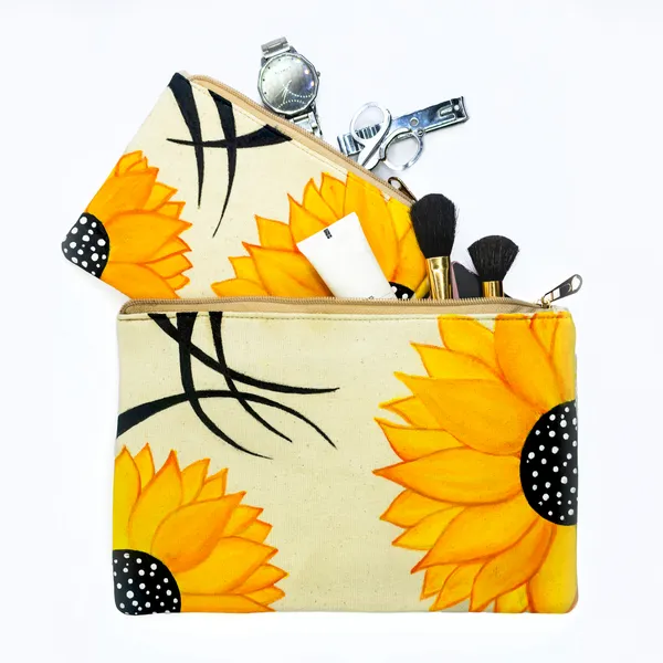 Multicolor_Casual_Khadi_Cloth_Hand_Painted_Pouches_For_Womens_&_Girls_(Sunflower)