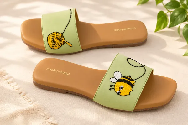 Honey_bee_Embroidered_Sliders