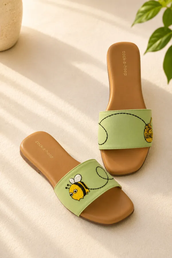 Honey_bee_Embroidered_Sliders