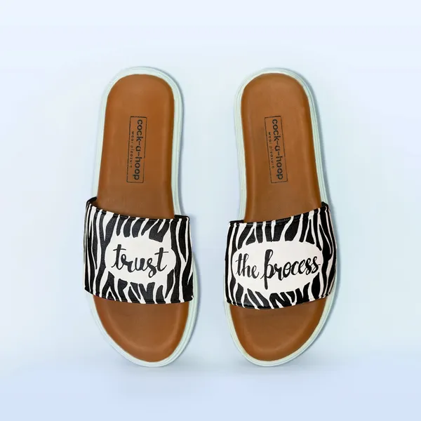 Black_&_White_Hand-Painted_Sliders_For_Womens_&_Girls_|__Casual_Water_Resistant_Paint_(Trust_The_Process)