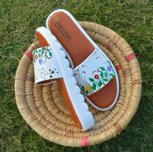Hand-Painted_Sliders_For_Women_&_Girls_|__Casual_Water_Resistant_Paint_(Greenery)