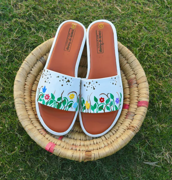 Hand-Painted_Sliders_For_Women_&_Girls_|__Casual_Water_Resistant_Paint_(Greenery)