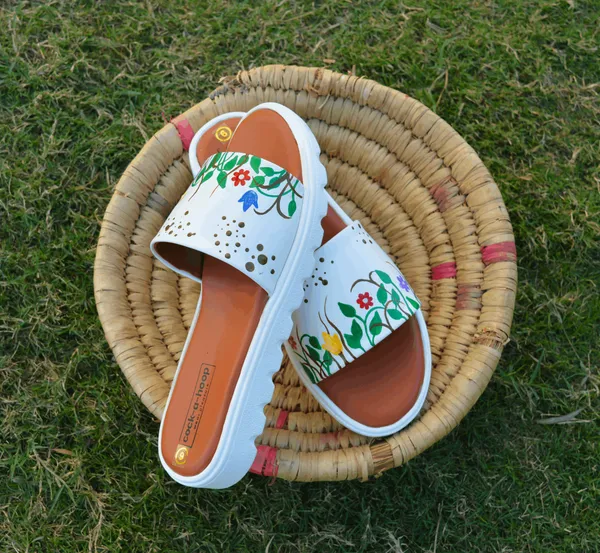 Hand-Painted_Sliders_For_Women_&_Girls_|__Casual_Water_Resistant_Paint_(Greenery)