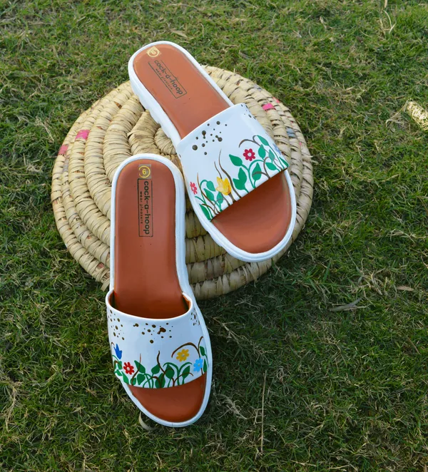 Hand-Painted_Sliders_For_Women_&_Girls_|__Casual_Water_Resistant_Paint_(Greenery)