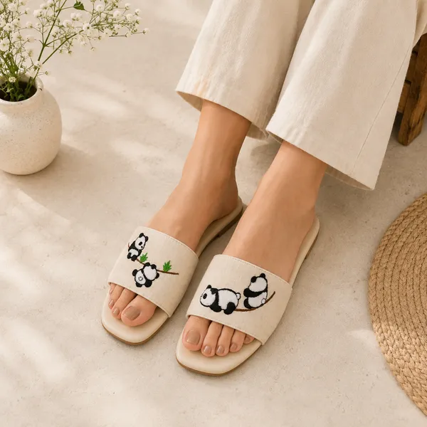 Panda_Embroidered_Beige_Sliders