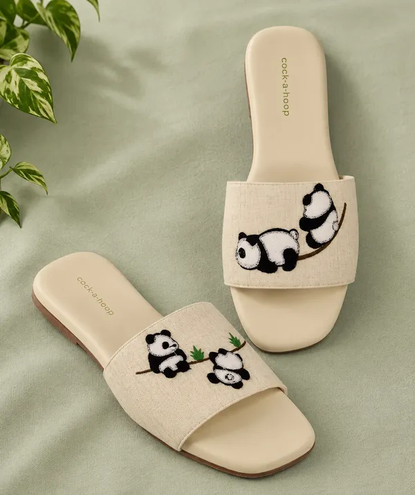 Panda_Embroidered_Beige_Sliders