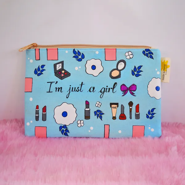 Sky_Blue_Casual_Khadi_Hand_Painted_Pouches_for_Women_&_Girls_(Just_a_Girl)