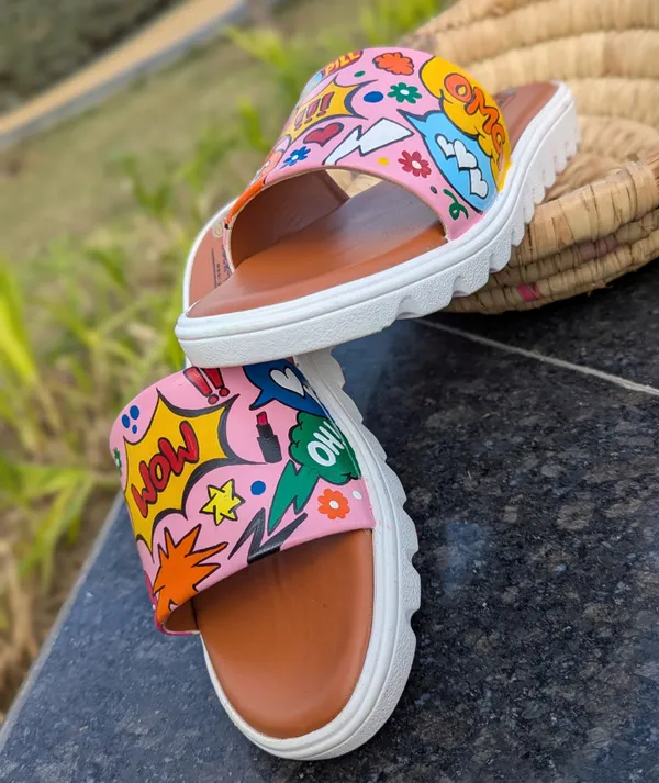 Hand-Painted_Sliders_For_Womens_&_Girls_|__Casual_Water_Resistant_Paint__(Pop)