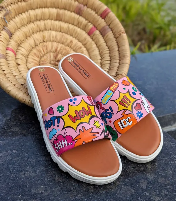 Hand-Painted_Sliders_For_Womens_&_Girls_|__Casual_Water_Resistant_Paint__(Pop)