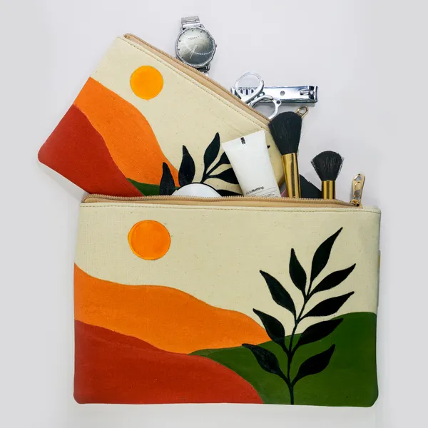 Multicolor_Casual_Khadi_Cloth_Hand_Painted_Pouches_For_Womens_&_Girls_(Sunup)