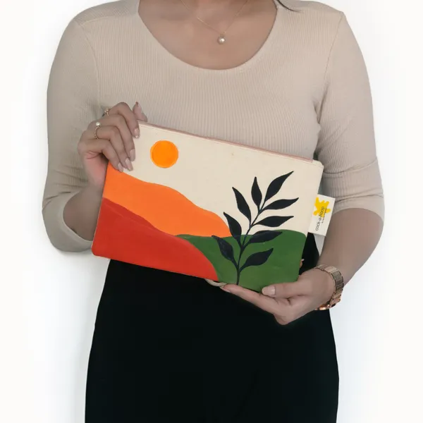 Multicolor_Casual_Khadi_Cloth_Hand_Painted_Pouches_For_Womens_&_Girls_(Sunup)