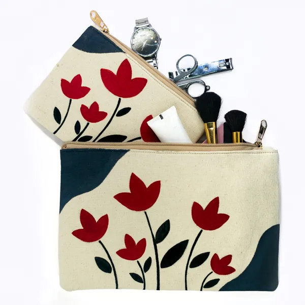 Multicolor_Casual_Khadi_Cloth_Hand_Painted_Pouches_For_Womens_&_Girls_(Tulipa)