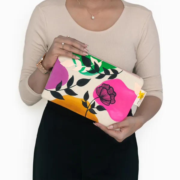 Multicolor_Casual_Khadi_Cloth_Hand_Painted_Pouches_For_Womens_&_Girls_(Floret)