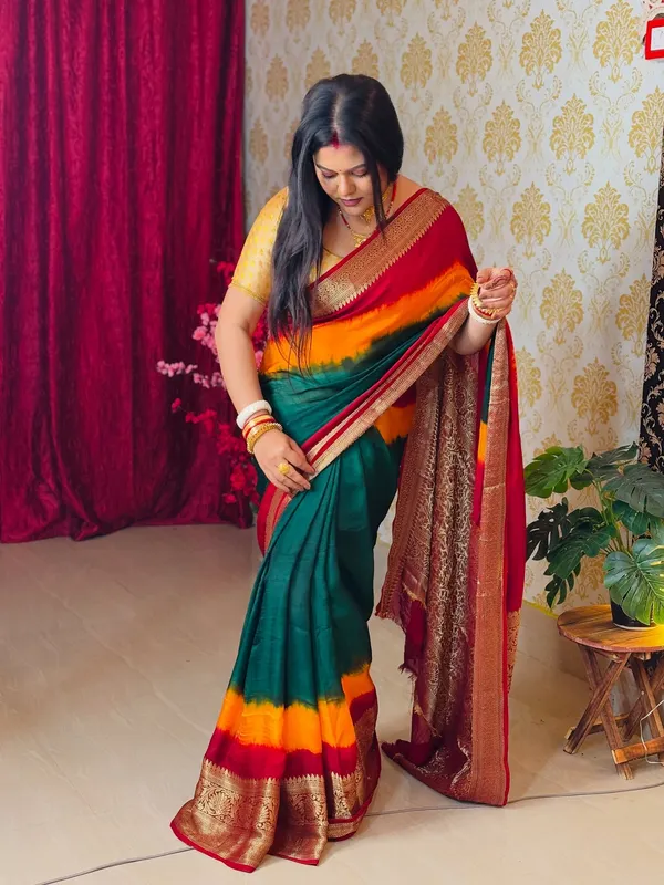 Royal_Banarasi_3D_Bandhani_Saree_(Green)