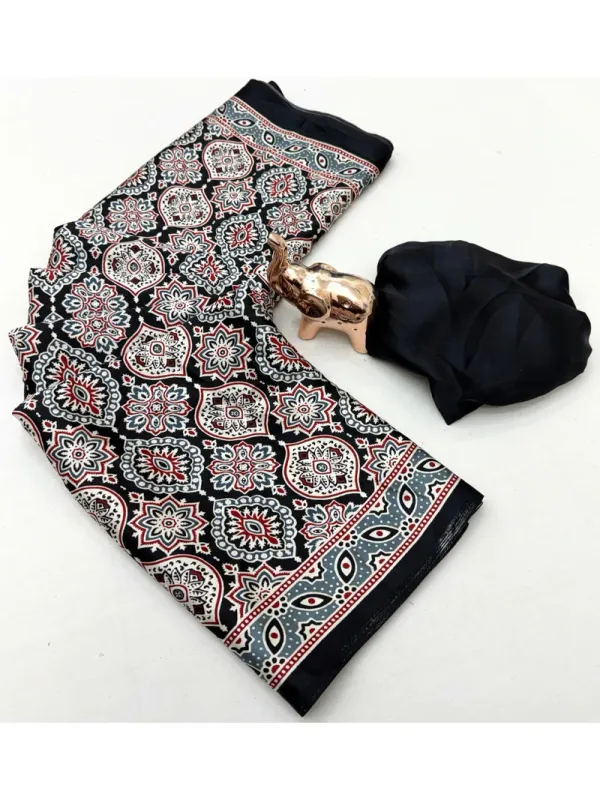 Black_Ajrakh_Modal_Silk_Saree