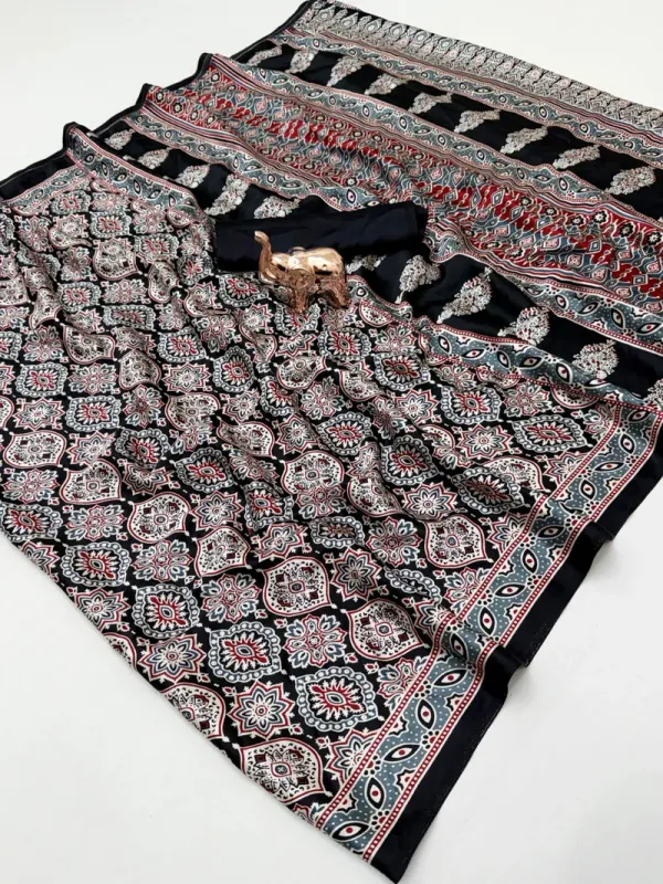 Black_Ajrakh_Modal_Silk_Saree