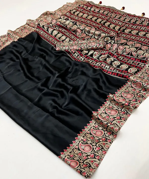 Black_Ajrakh_Modal_Silk_Saree