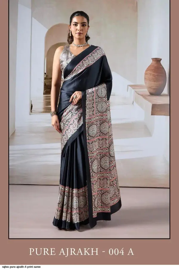 Black_with_Printed_work_Satin_Silk_Reception_Saree