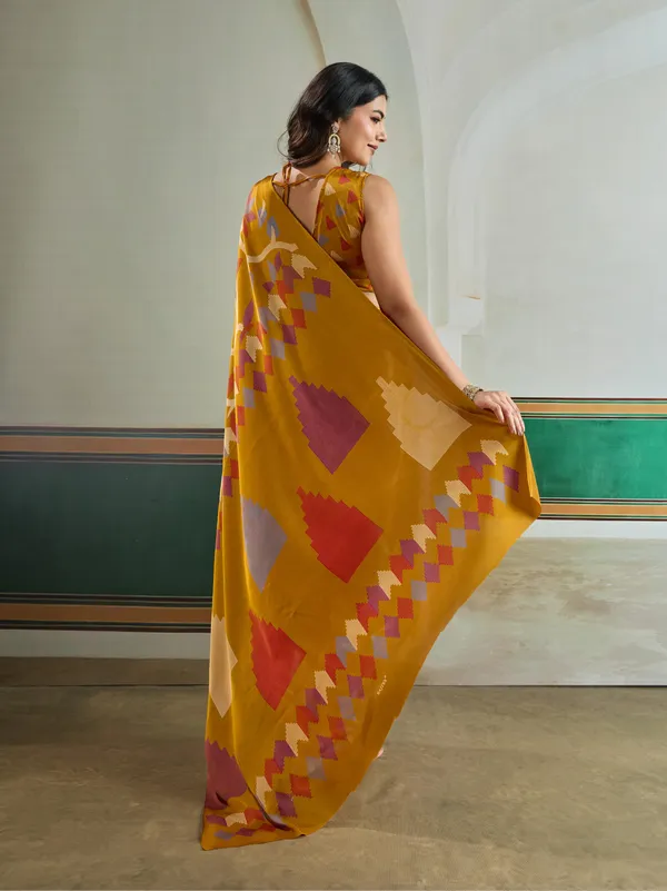 Citrine_Yellow_Modal_Ajrakh_Printed_Satin_Silk_Saree