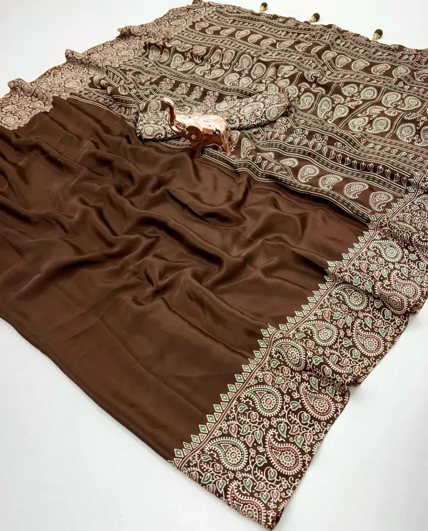 Coffee_Ajrakh_Modal_Silk_Saree
