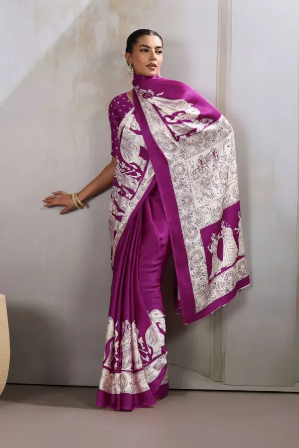Cosmic_Purple_Modal_Ajrakh_Printed_Satin_Silk_Saree