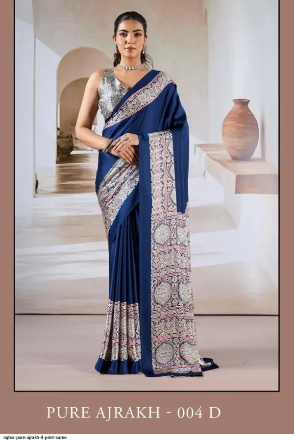 Dark_Blue_with_Printed_work_Satin_Silk_Reception_Saree