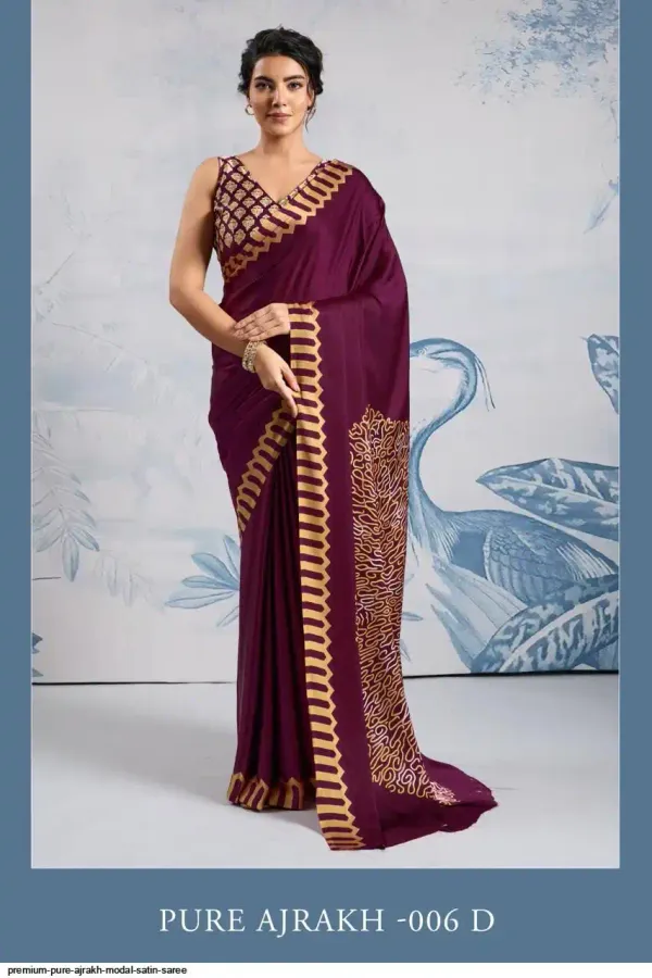 Fuchsia_Purple_Satin_Silk_Saree_with_Ajrakh_Printed_Pallu_and_Blouse