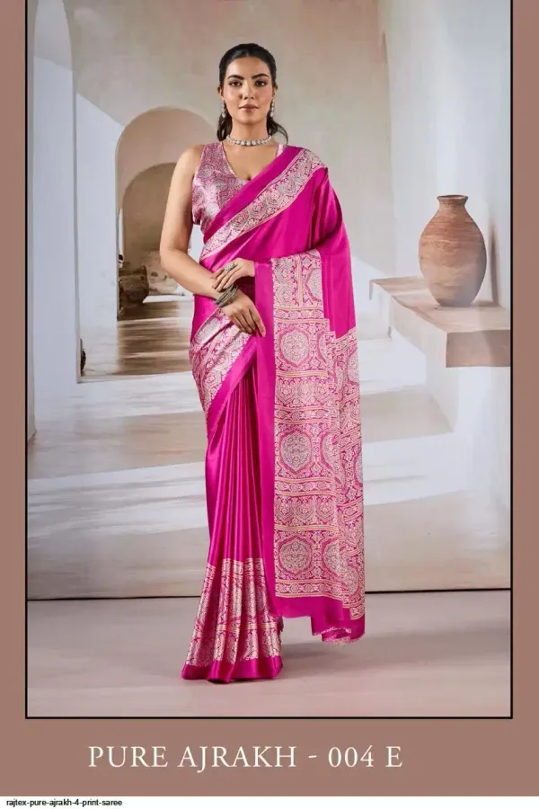 Pink_with_Printed_work_Satin_Silk_Reception_Saree