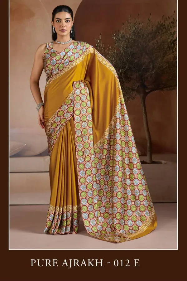 Prepossessing_Print_Mustard_Satin_Trendy_Saree
