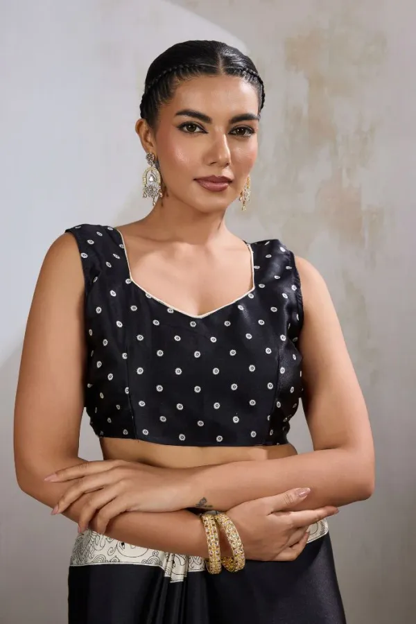 Raven_Black_Modal_Ajrakh_Printed_Satin_Silk_Saree