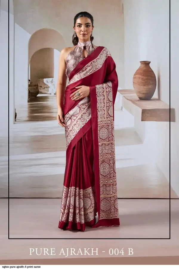 Red_and_Maroon_with_Printed_work_Satin_Silk_Reception_Saree