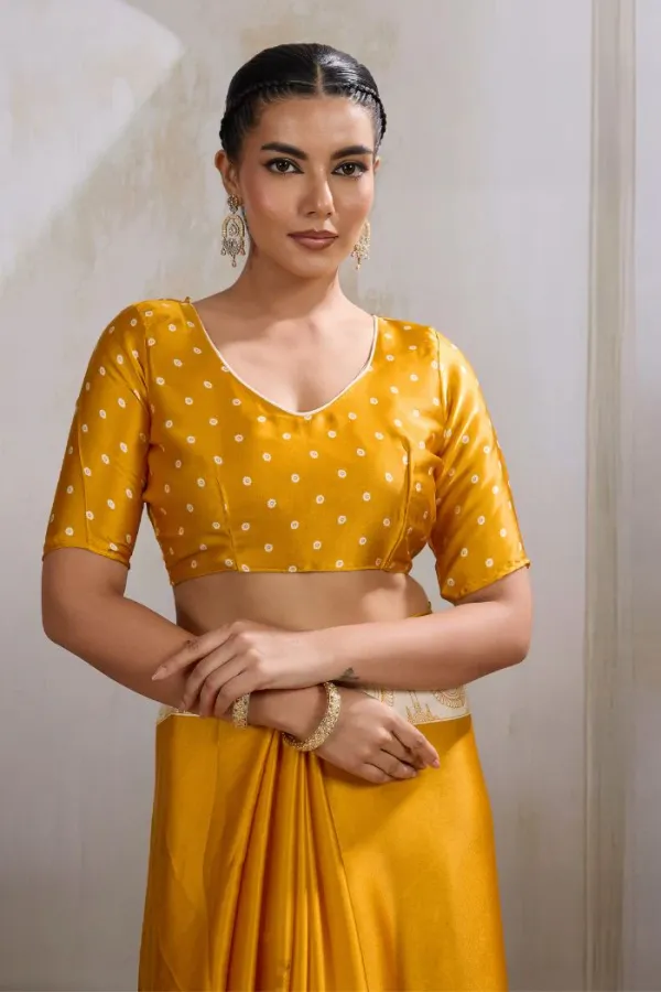 Saffron_Yellow_Modal_Ajrakh_Printed_Satin_Silk_Saree