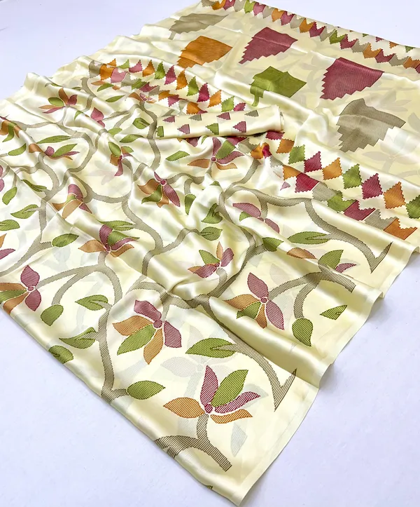 Windstor_Cream_Modal_Ajrakh_Printed_Satin_Silk_Saree