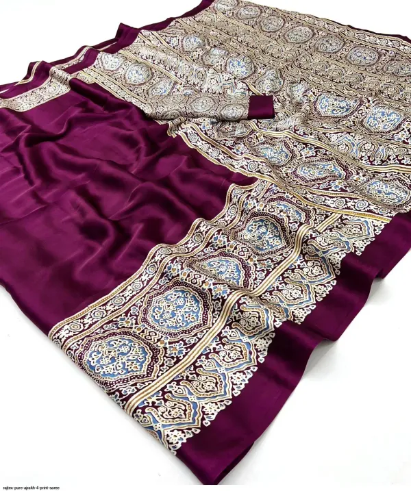 Wine_with_Printed_work_Satin_Silk_Reception_Saree