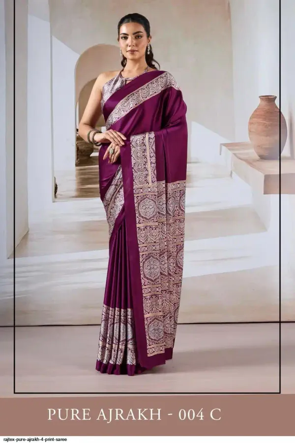 Wine_with_Printed_work_Satin_Silk_Reception_Saree