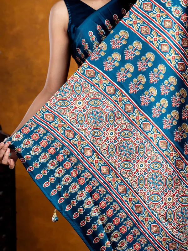 Morpich__Ajrakh_Modal_Silk_Saree