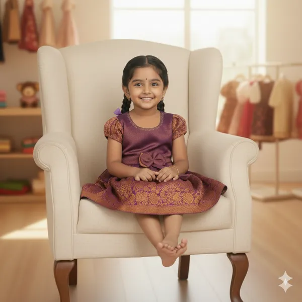 Elegance_in_Silk:_Brocade_Weave_Festive_Girls'_Frock