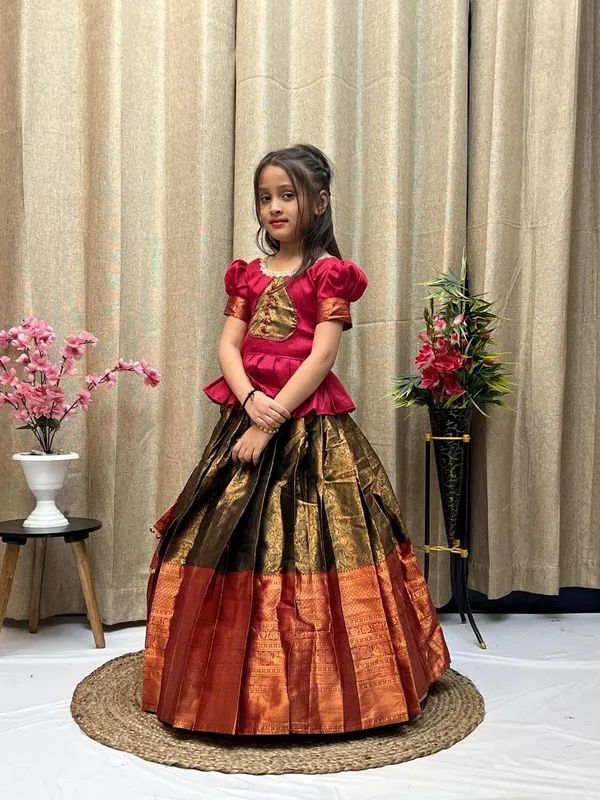 Green_&_Red_Cotton_Lehenga_Choli_for_Girls_|_Elegant_and_Stylish_wear_for_All_Occasions