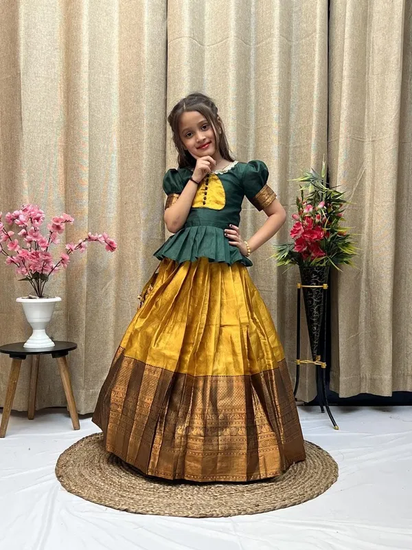Yellow_&_Green_Cotton_Lehenga_Choli_for_Girls_|_Elegant_and_Stylish_wear_for_All_Occasions