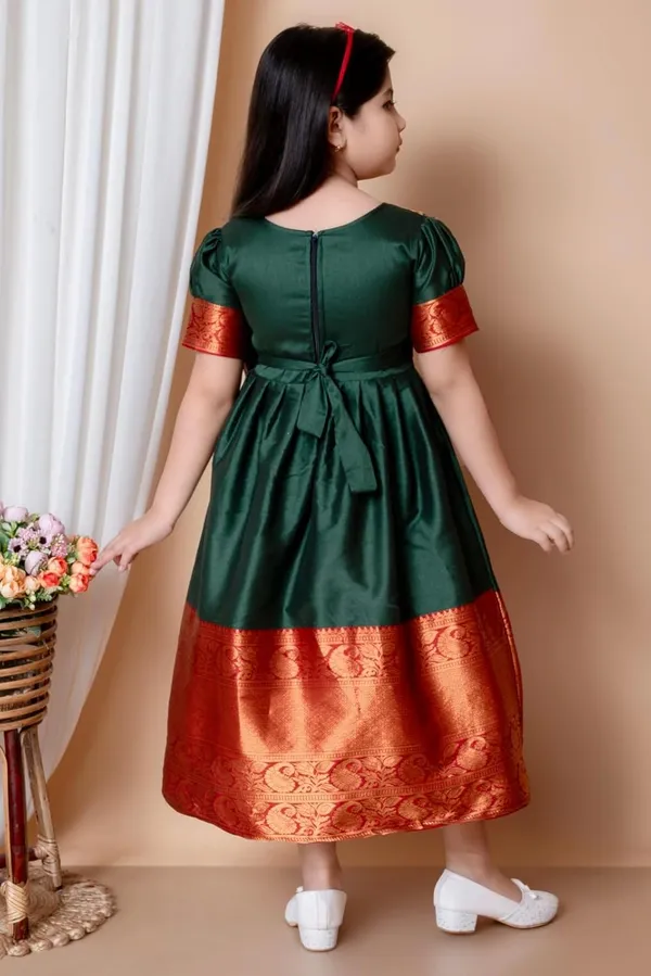 Green_Silk_Frock_for_Girls_|_Elegant_and_Stylish_wear_for_All_Occasions