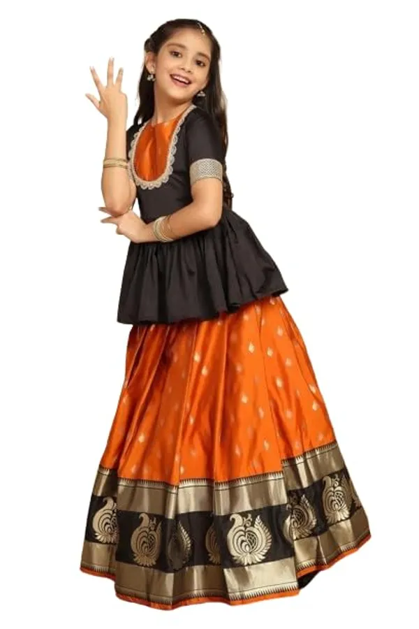 Orange_and_Black_Silk_Lehenga_Choli_for_Girls_|_Elegant_and_Stylish_wear_for_All_Occasions
